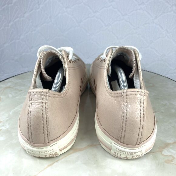 Converse All Star Sneakers Womens Sz 7 Pale Pink All Leather Low Top Skate Shoes - Picture 8 of 12